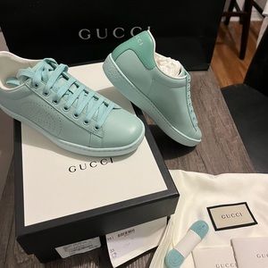 BNIB Gucci Aces, Mint Green, size 35